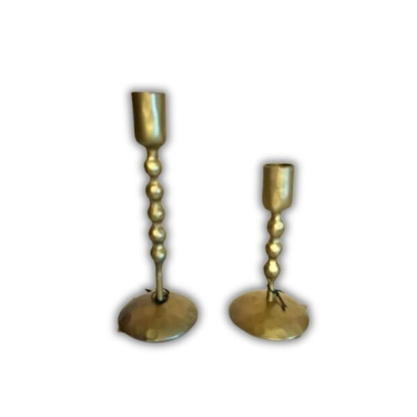 Cast Iron Taper Candles Brass Holder