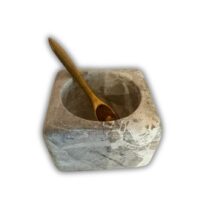 Marble Salt Dish w Gold Spoon (All Different Variations in Color)